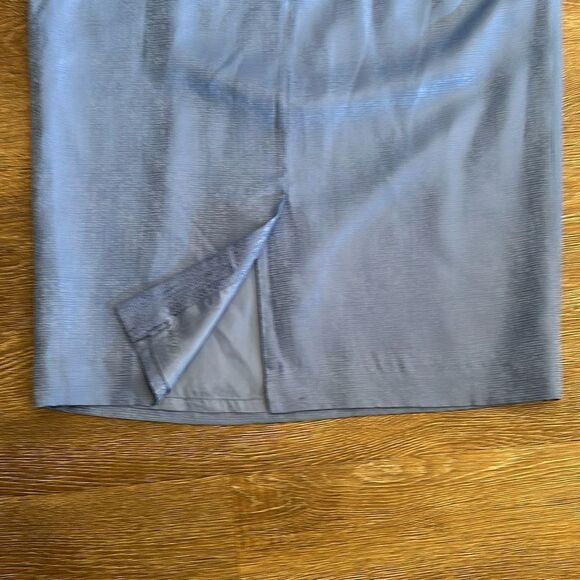 Adrianna Papell blue silk midi skirt 10 - Picture 4 of 7